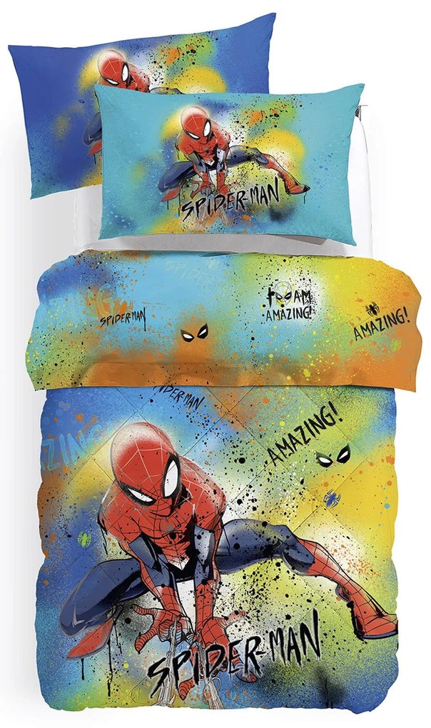 Trapunta Singolo Spider man park Marvel, in cotone CALEFFI
