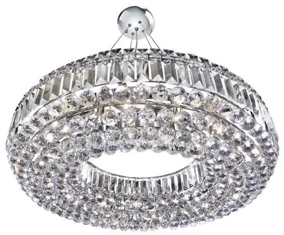 Vesuvius 10lt pendant - metallo cromato e cristallo trasparente