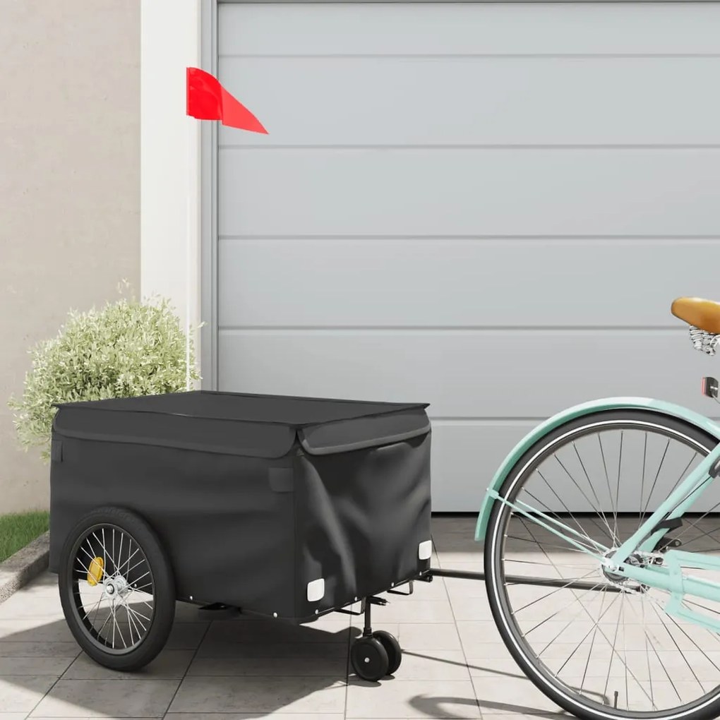 Rimorchio Da Bici Nero 30 Kg İn Ferro /