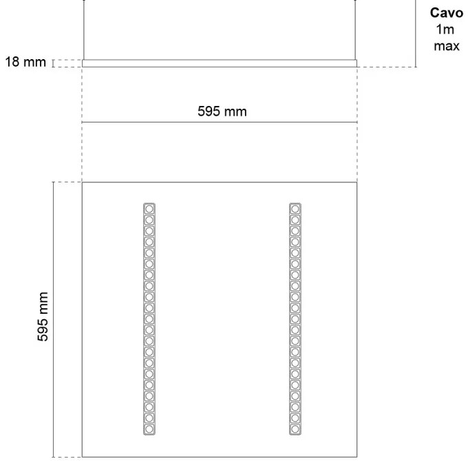 Pannello LED Sospeso 60x60 28W/36W/42W CCT, CRI92 con driver Philips Colore Bianco Variabile CCT, Potenza 36 W