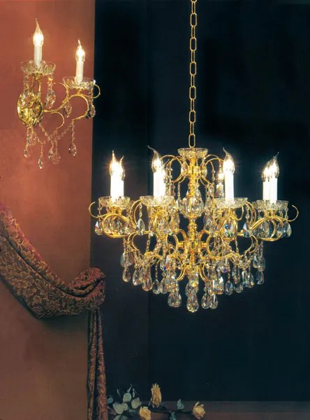 Applique 2 luci  oro e cristallo - 737/A2  Luxury Crystal - Arredoluce Oro 24 kt