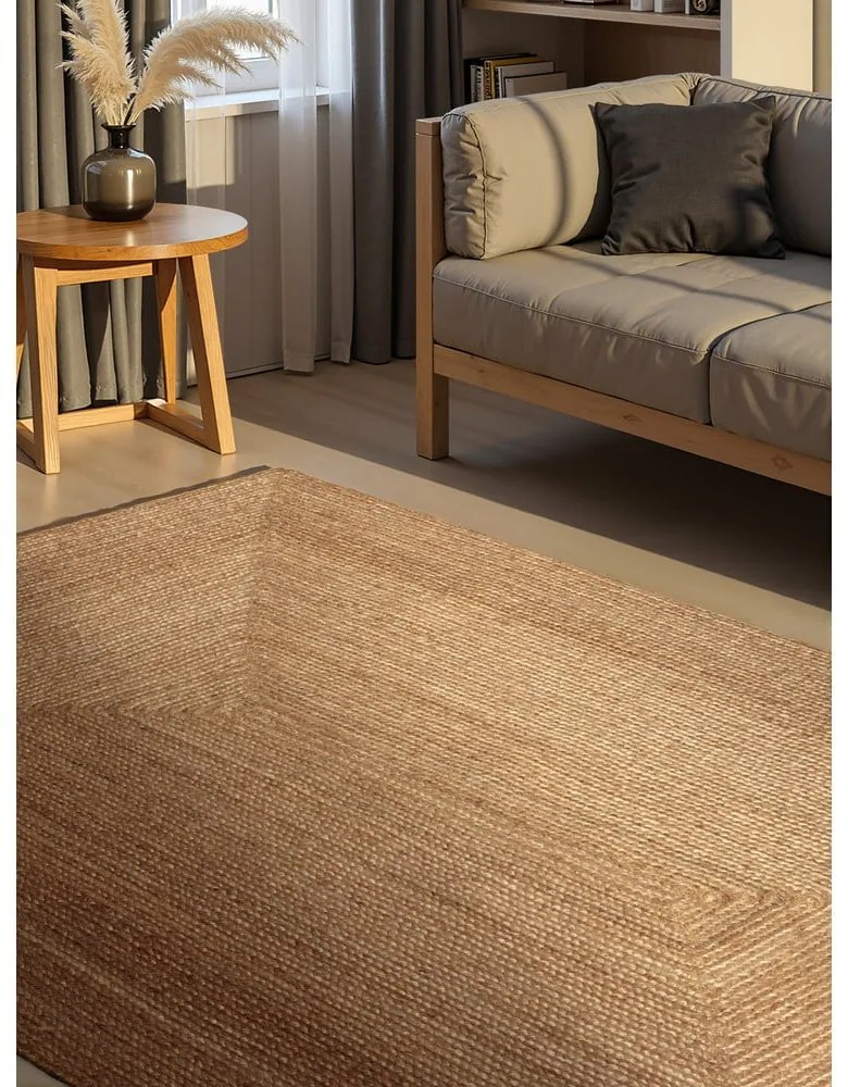 Tappeto di colore naturale in iuta reversibile e tessuto a mano 80x150 cm Sharmila Natural Brown – Hanse Home
