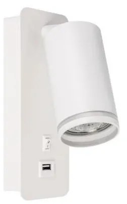 Faretto da parete con caricatore USB 1xGU10/35W/230V bianco