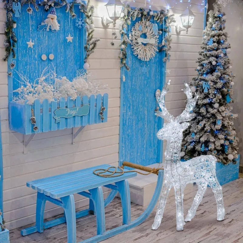 Figura natalizia illuminata 3D 200 lampadine bianco freddo H 95 cm