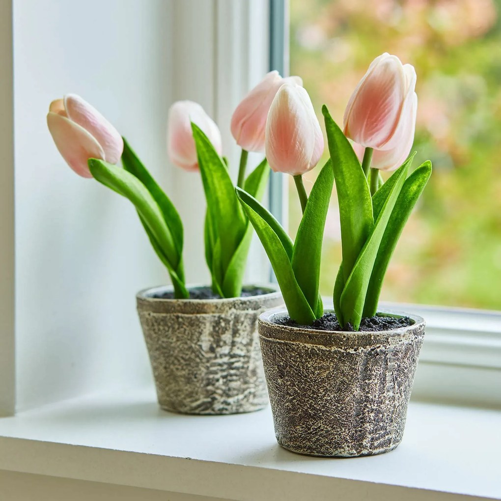 LOBERON Coppia di vasi con tulipani decorativi Zéphine