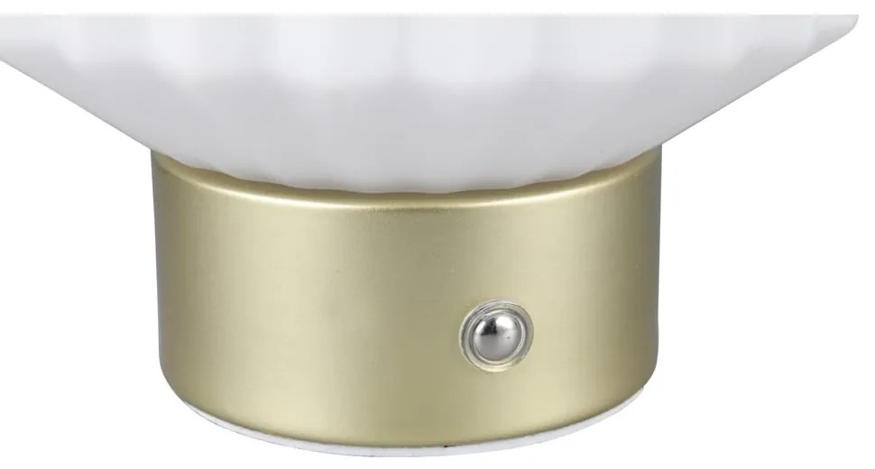 Lampada da tavolo LED dimmerabile in bianco e oro con paralume in vetro (altezza 19,5 cm) Lord - Reality