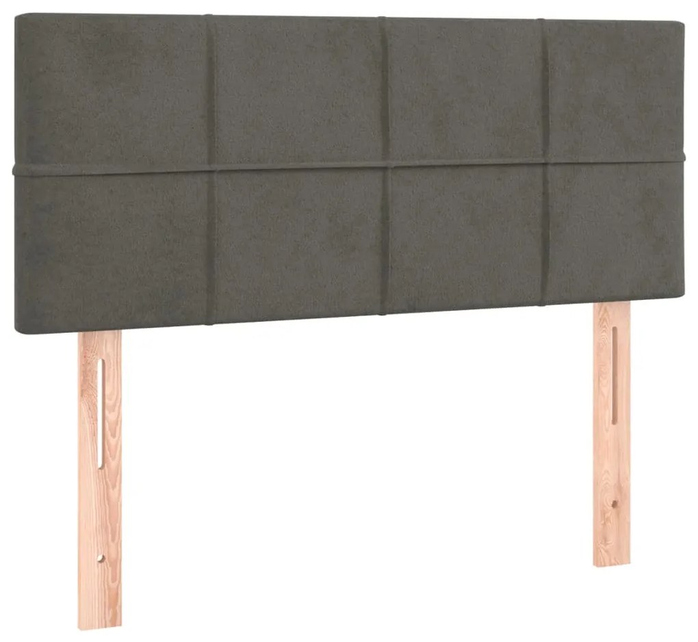 Testiera grigio scuro 100x5x78/88 cm in velluto