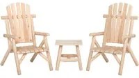 Set Divani da Giardino 3 pz in Legno Massello di Abete 3185511