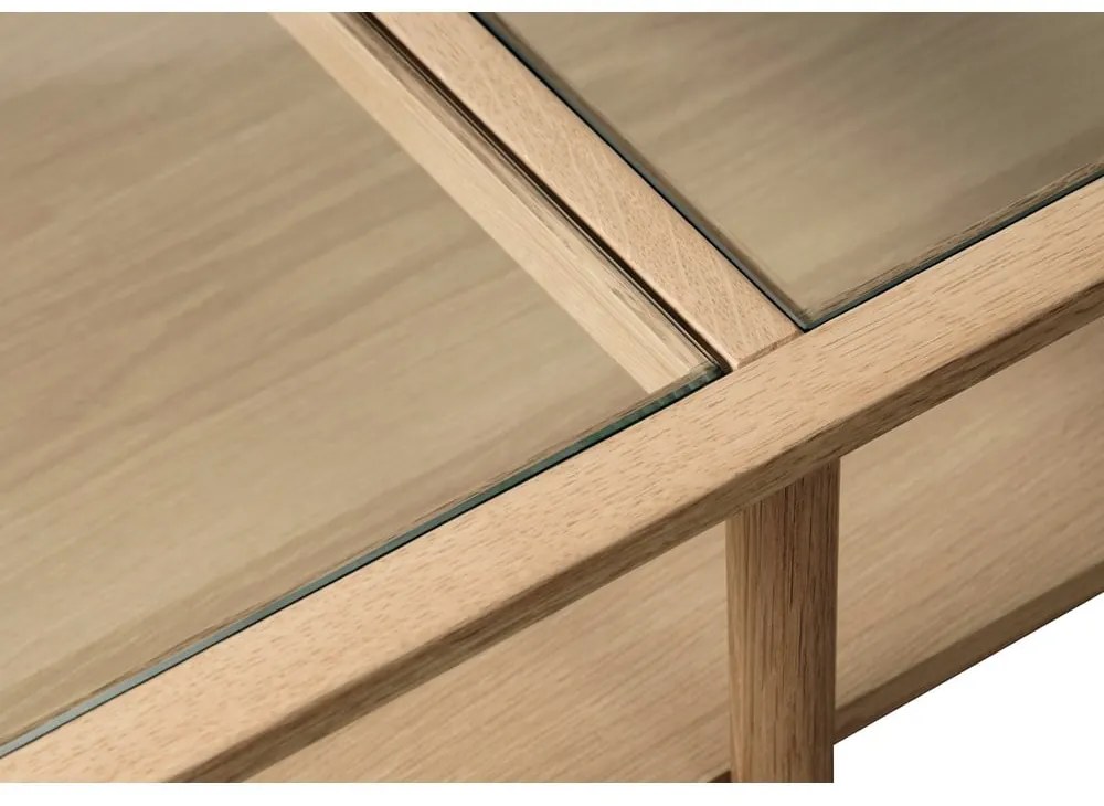 Tavolino in vetro colore naturale 60x120 cm Elba - Unique Furniture