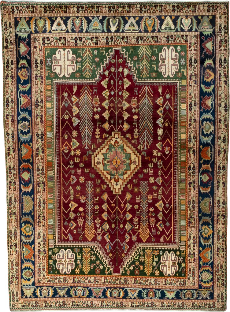 Shiraz Tappeto persiano 210x290 Rosso (Iran) Annodato A Mano