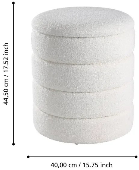 Eglo 424125 - SET 2x Sgabello AMPAHAKA diametro 33,5/40 cm bianco