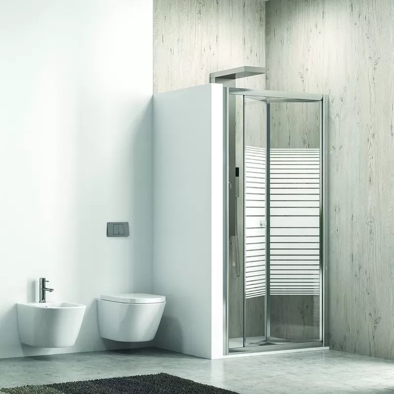 Doccia a libro 80cm vetro serigrafato altezza 180cm KM4000S - KAMALU