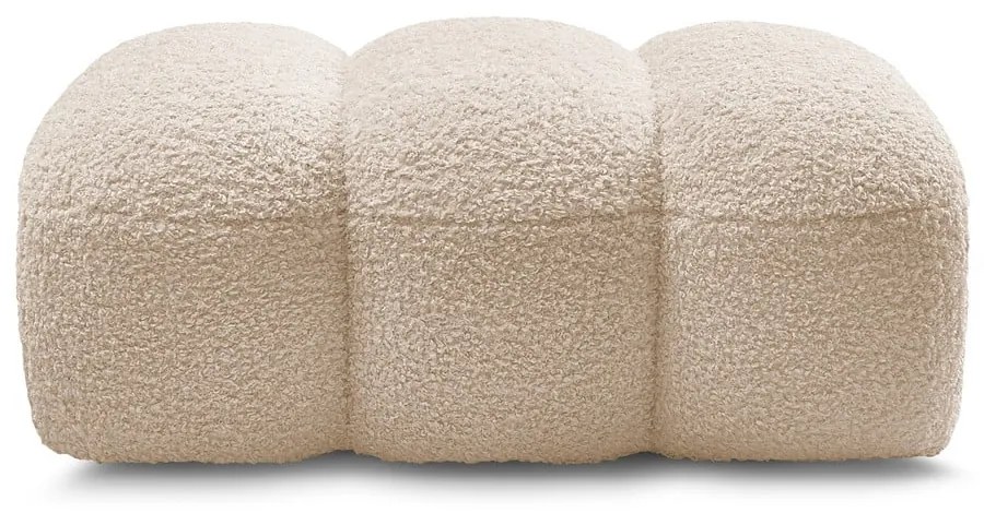 Poggiapiedi beige con rivestimento in bouclé Hippolyte – Bobochic Paris