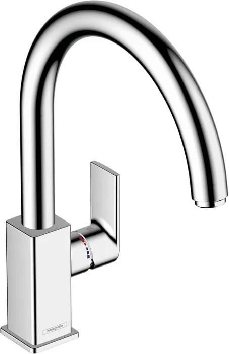 Rubinetto da cucina fisso a collo di cigno Vernis Shape cromo lucido HANSGROHE