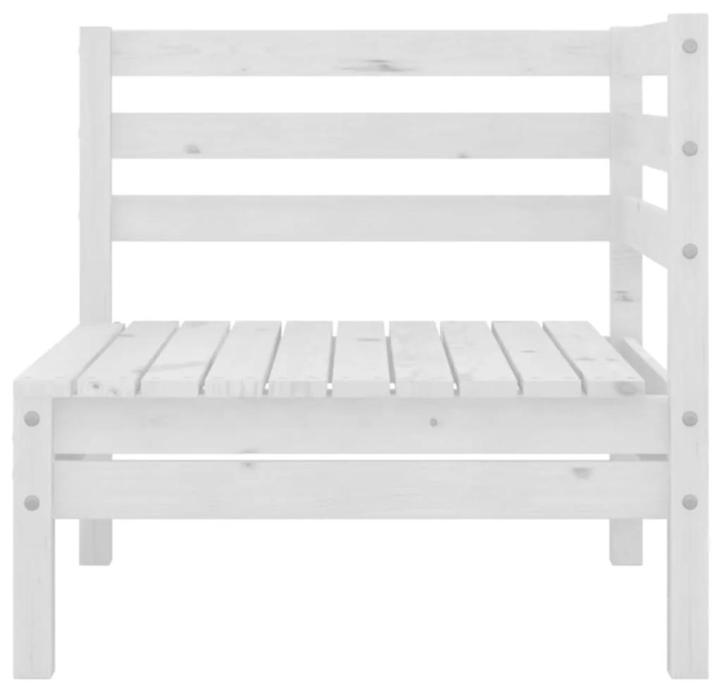 Set divani da giardino 8 pz bianco in legno massello di pino