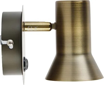 Faretto da parete smart in bronzo orientabile e inclinabile con interruttore e lampadina Wifi GU10 50mm - Karin 1