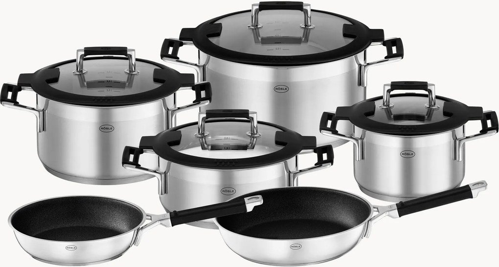 Batteria di pentole in acciaio inossidabile Silence Pro, set da 6