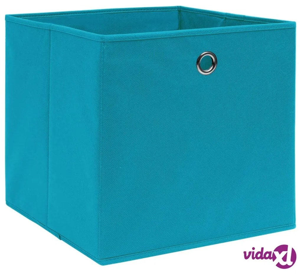 vidaXL Contenitori 10 pz in Tessuto non Tessuto 28x28x28 cm Azzurro