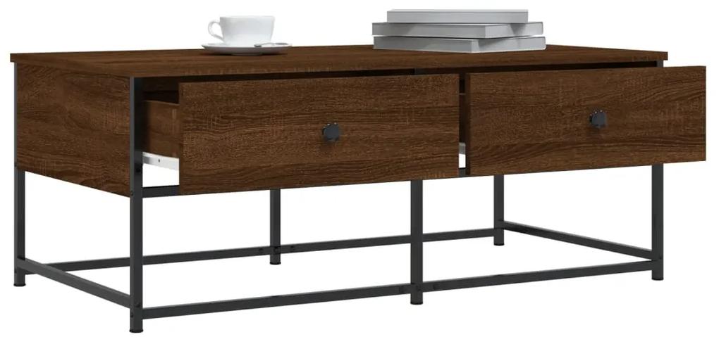 Tavolino salotto rovere marrone 100x51x40 cm legno multistrato