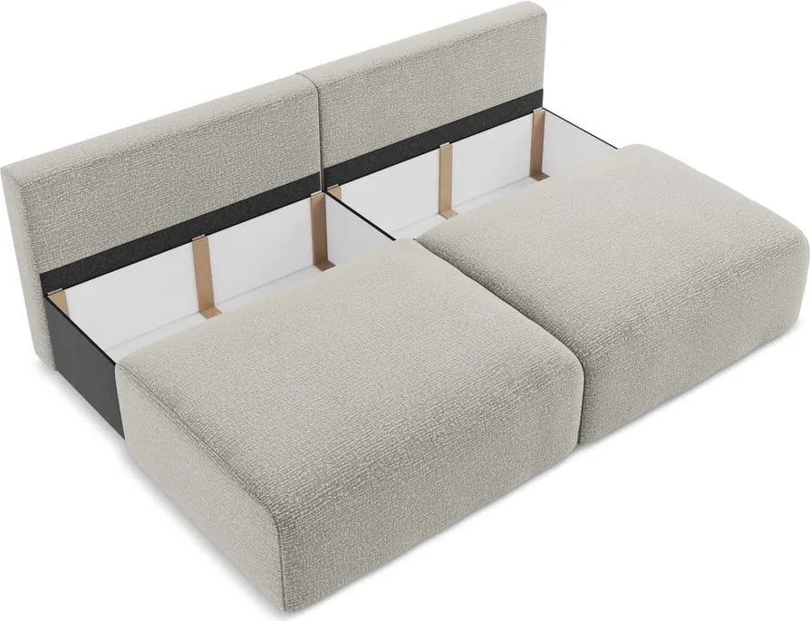 Divano grigio chiaro allungabile/con contenitore 216 cm Kalena – Makamii