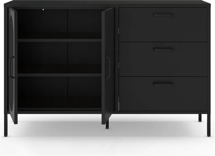 Cassettiera nera 140x90 cm Diora - Marckeric