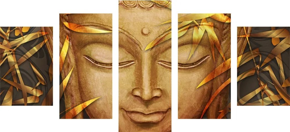 Quadri 5 pezzi – Buddha sorridente