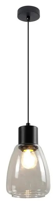 Lampadario a sospensione con filo MOLDO 1xE27/40W/230V nero/limpido