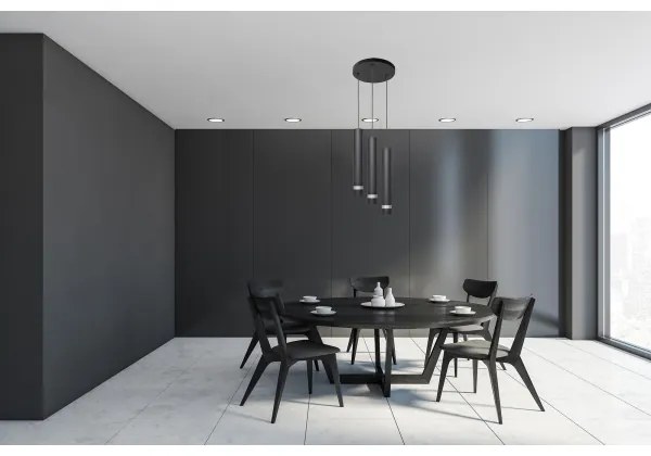 Lampadario LED a sospensione con filo TUBA 3xGU10/4,8W/230V nero/cromo