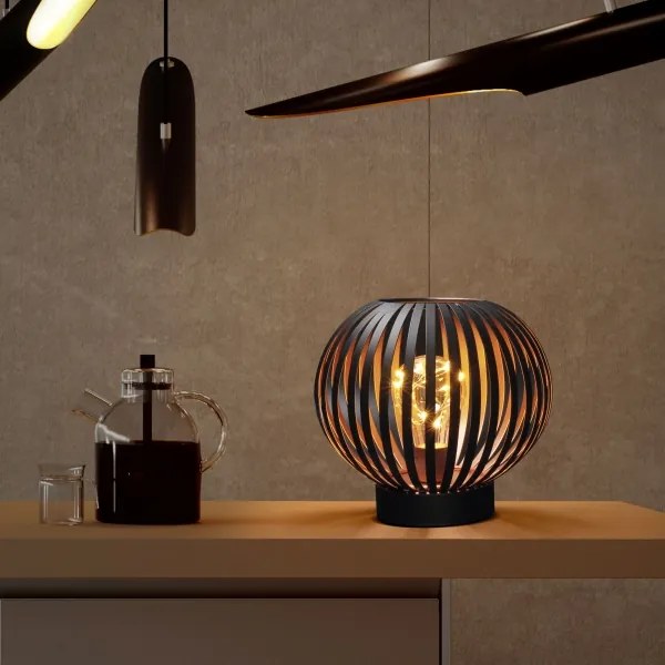 Solight WO3102 - LED Lampada da tavolo decorativa LED/3xAA nero/rame