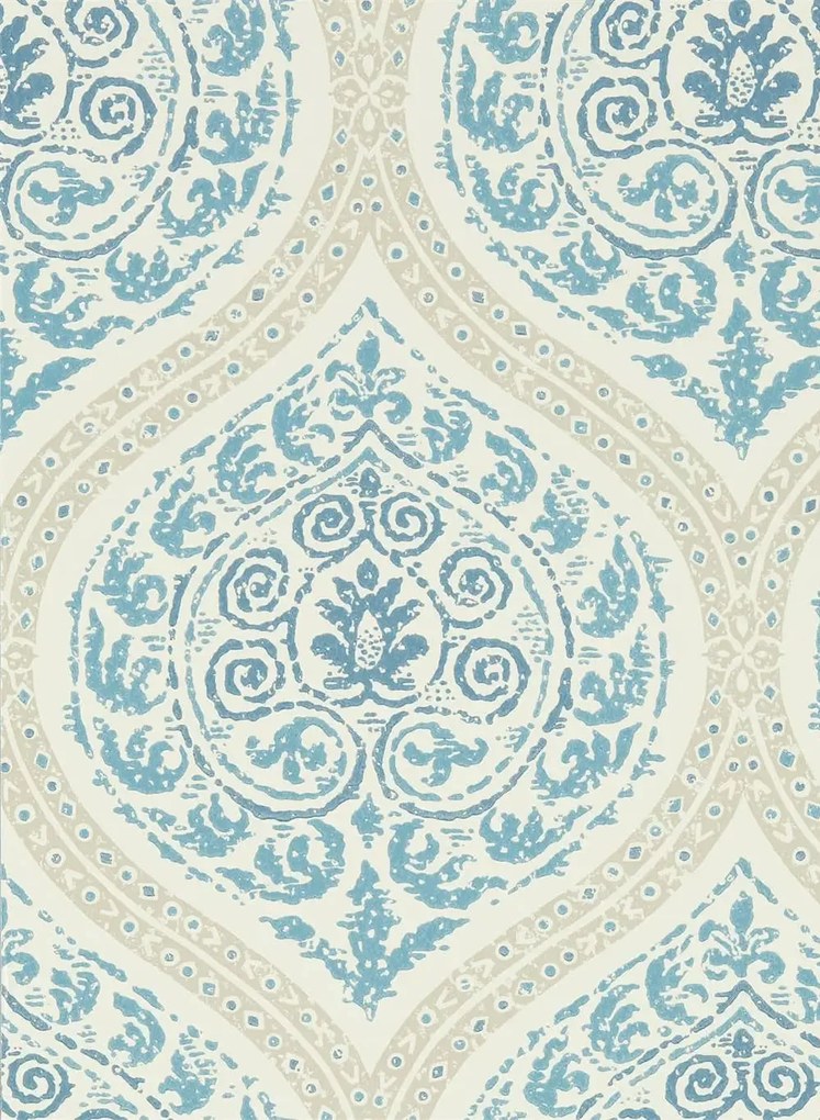 Sanderson Carta da parati Madurai - Indigo