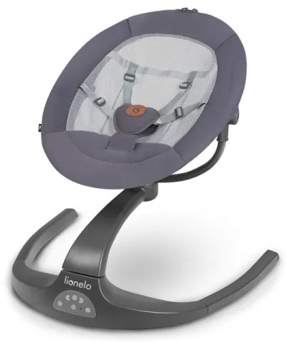 Lionelo - Altalena per bambini RINA con melodia, 4xAA, grigio cemento + telecomando