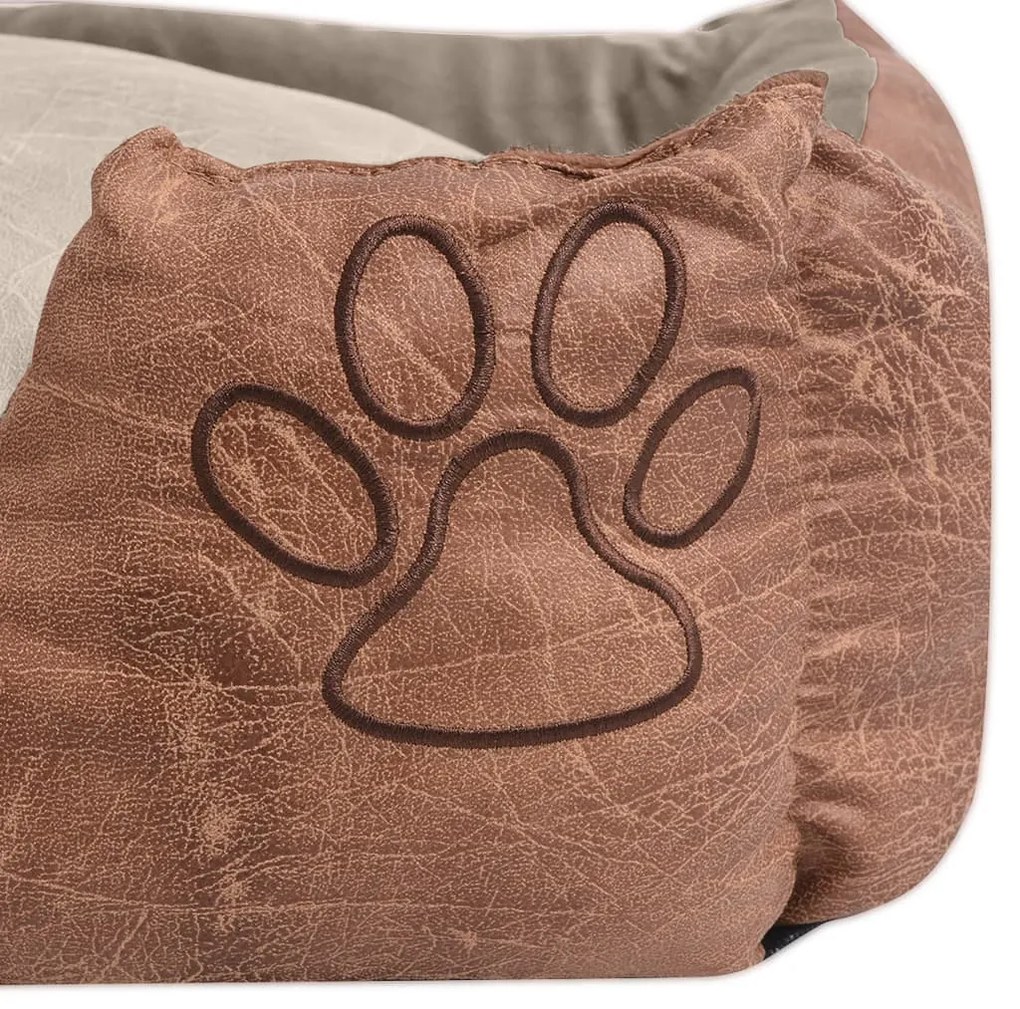 Cuccia per cani con cuscino in pelle sintetica taglia l beige