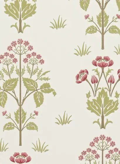 Morris & Co Carta da parati Meadow Sweet - Rose/ Olive