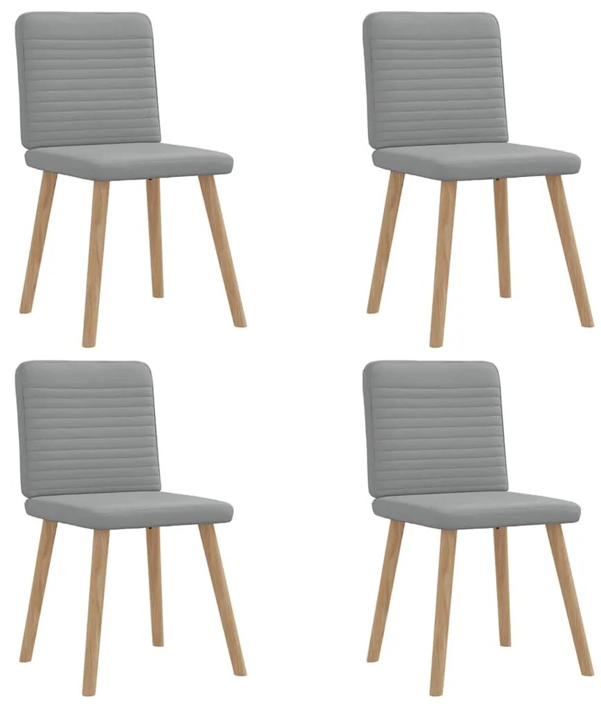 Sedie Da Pranzo 4 Pz Grigio Chiaro İn Tessuto /