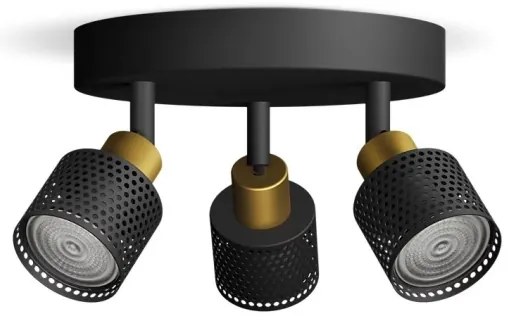 Philips - Faretto NIALL 3xGU10/5W/230V nero/ottone