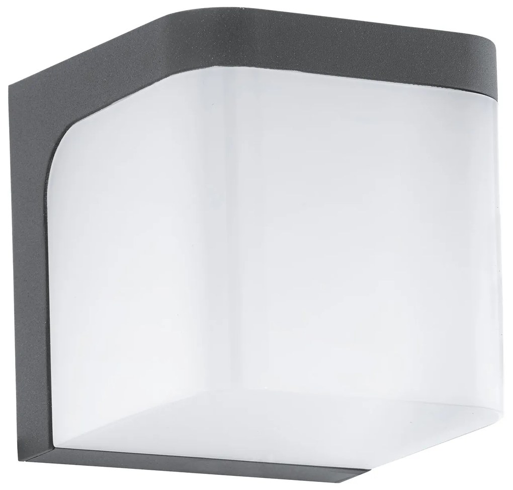 Applique Esterno Moderna Jorba Alluminio Grigio Policarbonato Bianco Led