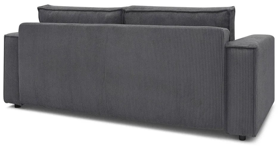 Divano in velluto a coste grigio scuro 245 cm Nihad - Bobochic Paris