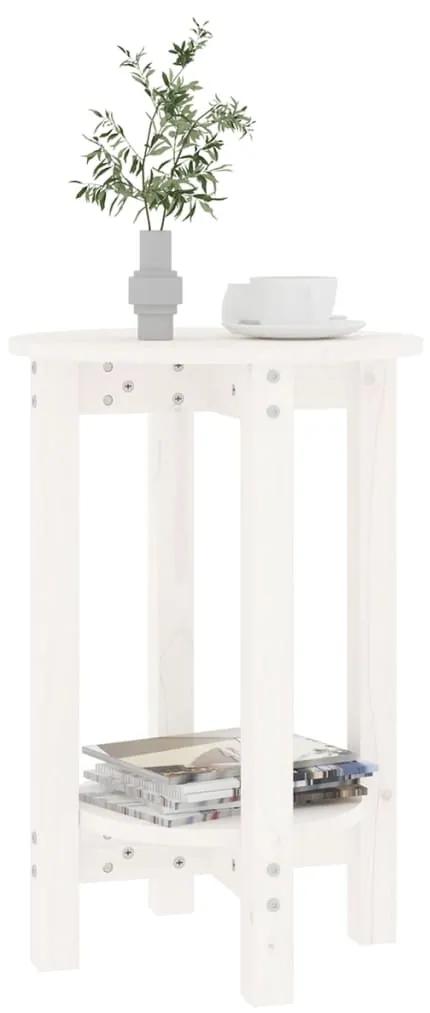 Tavolino da salotto bianco Ø 40x60 cm in legno massello di pino
