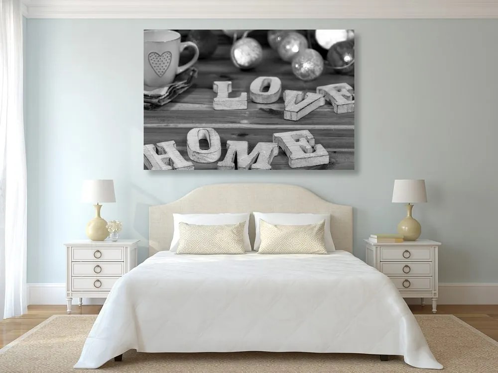 Quadro su tela – Casa armoniosa in bianco e nero