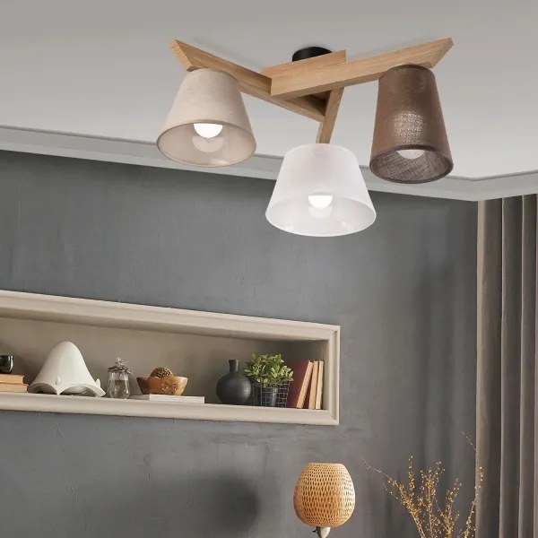 Brilagi - LED Lampadario a plafone ANTHONY 3xE14/40W/230V quercia