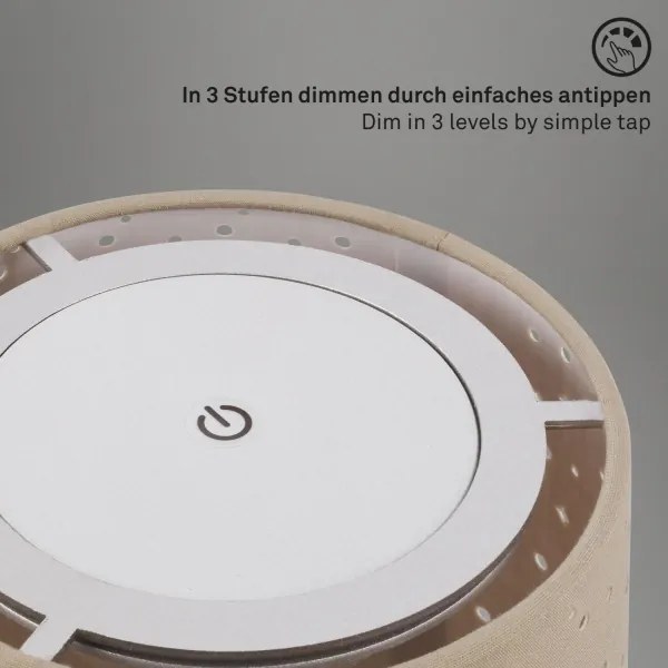 Brilo - Lampada da tavolo ricaricabile dimmerabile LOLE LED/3W/5V IP44 argento