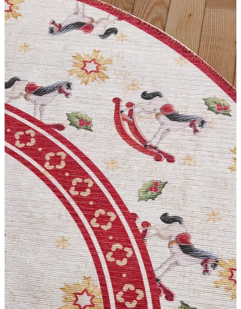 Tappeto rotondo rosso a tema natalizio ø 160 cm Toy's Delight Rocking Horse – Villeroy&Boch