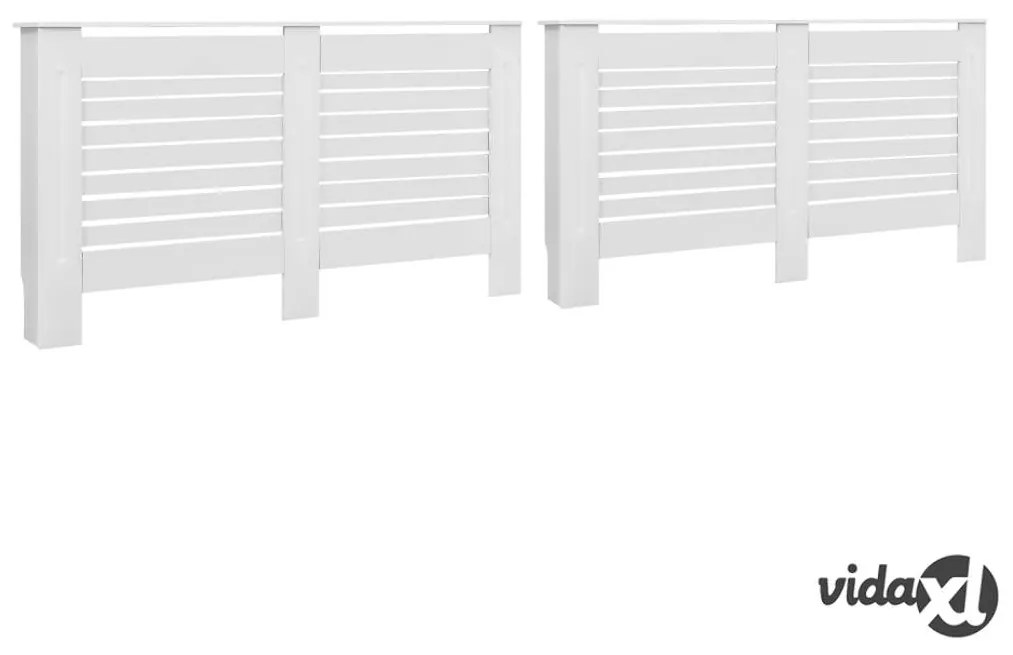 vidaXL Coperture per Radiatori 2 pz Bianche 152x19x81,5 cm in MDF