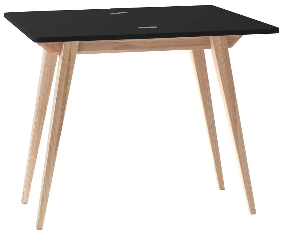 Tavolo da pranzo con piano nero allungabile con estensione 90x45 cm Envelope – Ragaba