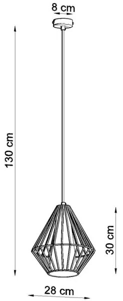 Lampadario a sospensione con filo DEMI 1xE27/60W/230V bianco