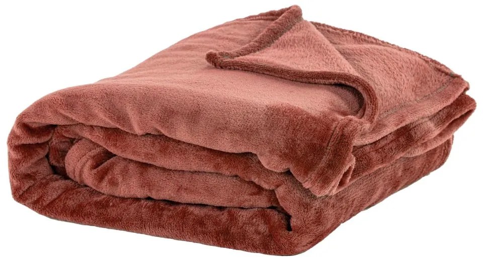 Coperta in micropile rosa, 130 x 160 cm - Tiseco Home Studio
