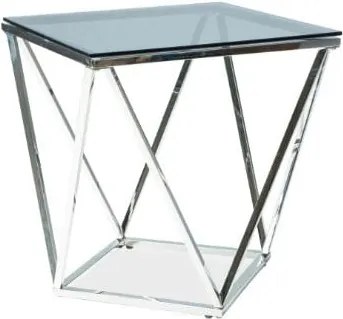 Tavolino da caffè in argento Silver B - L 50 x l 50 x h 53 cm