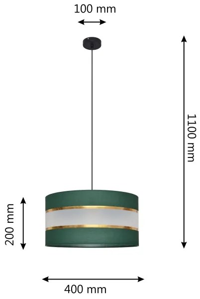 Lampadario a sospensione con filo HELEN 1xE27/15W/230V diametro 40 cm verde/oro