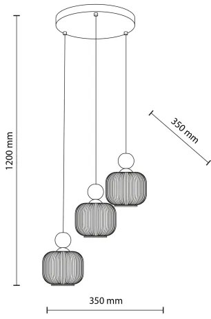 Lampadario a cavo BALLO 3xE14/10W/230V beige