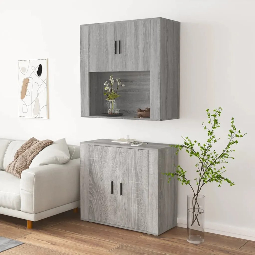 Credenza grigio sonoma in legno multistrato